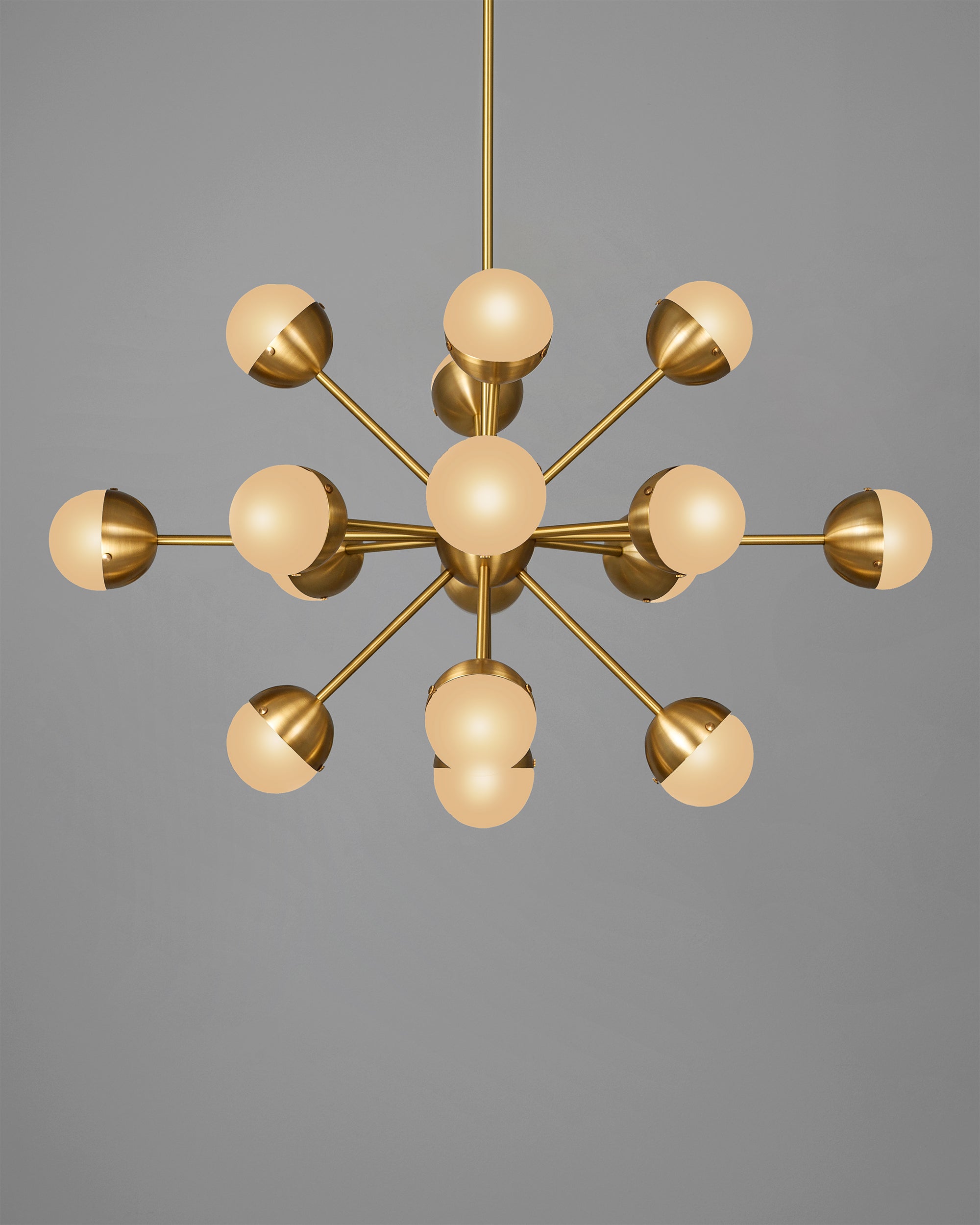Schwung Molecule Spark Oval 17 Frosted Hemisphere Chandelier